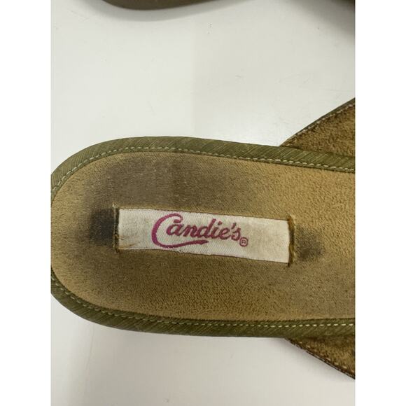 Candies Womens Flats Size Unknown Green Slip On Beaded Embellished - Picture 3 of 9